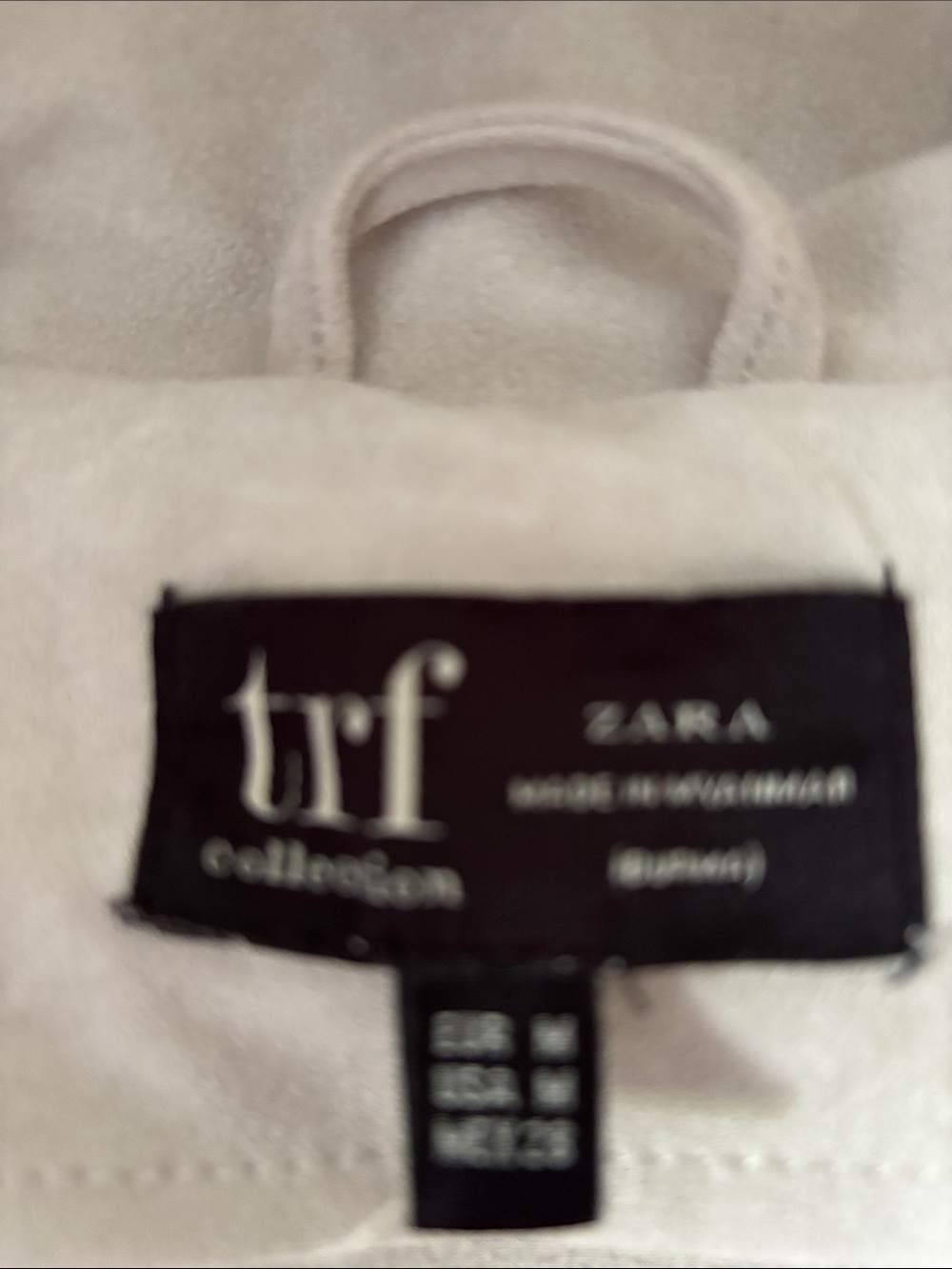 Zara TRF Cream Jacket with Black Label